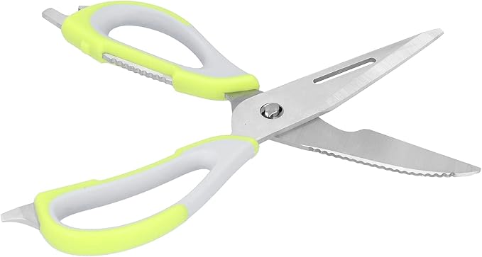 Multifunctional Detachable Kitchen Scissors Stainless Steel Food Shear Green - Image 1