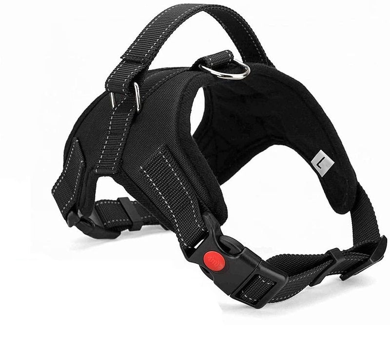 WapaW Cats Dog Harness No Pull With Handle, Reflective Adjustable Vest Harness For Puppy Dog & Cats (Large) - Black - Image 2
