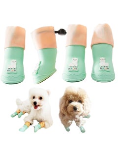 SYOSI 4Pcs Waterproof Dog Boots Waterproof Dog Shoes for Small Medium Dogs Anti-Slip Dog Boots for Hiking Soft Breathable Paw Protectors for Dogs Outdoor Night Use  - Image 1