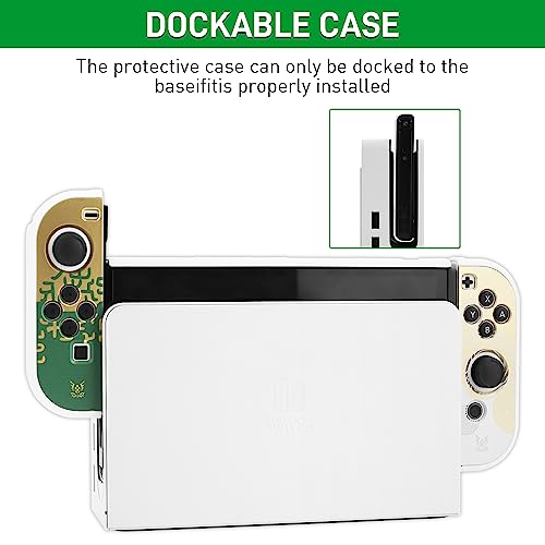 GLDRAM Theme for Zelda Protective Case Compatible with Nintendo Switch OLED, Anti-Scratch Accessories Bundle for Tears of the Kingdom with Dockable Switch OLED Skin Cover, Screen Protector & Thumb Cap - Image 4