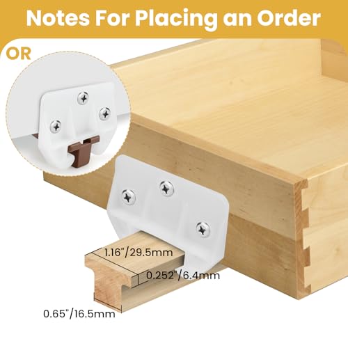 Aifeier ET Drawer Guides Plastic Drawer Track Rail Guide Brackets for Dresser Cabinet Closet Drawers, White, 8 PCS - Image 3