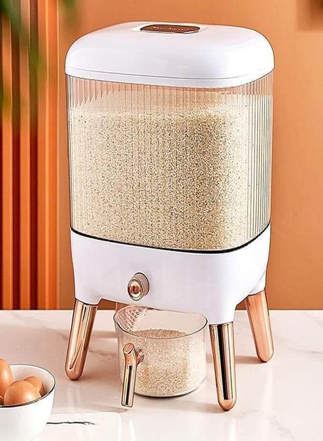 MAPPLE CREATION Rice Dispenser Grain Dispenser 2 Layers Rice Container Kitchen Food Organizer with 4 Small Grids&2 Large Grid for Home Kitchen Rice Beans Grains Holder - Image 2