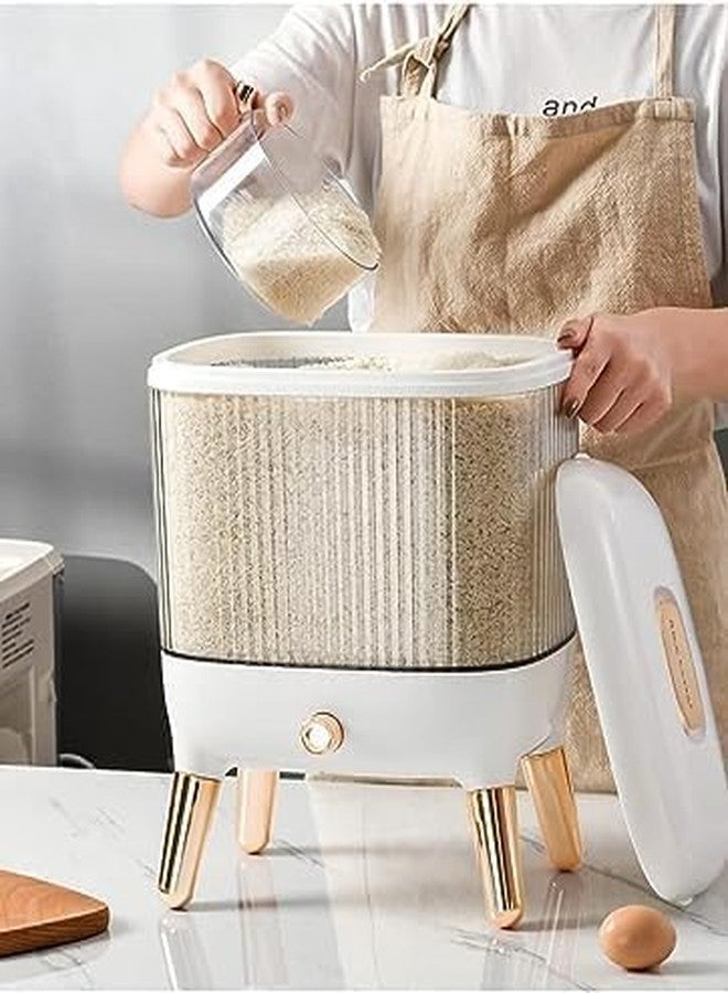 MAPPLE CREATION Rice Dispenser Grain Dispenser 2 Layers Rice Container Kitchen Food Organizer with 4 Small Grids&2 Large Grid for Home Kitchen Rice Beans Grains Holder - Image 1