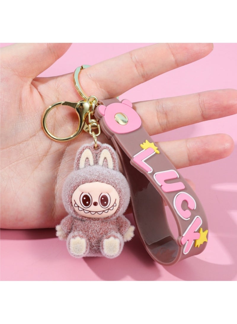 LABUBU Labubu Keychain for Women and Girls – Cute Mini Cartoon Monster Pendant, Creative Animal Keyring for Car Keys, Bags, Backpacks – Fun Gift for Friends, Kids, and Collectors  - Image 1