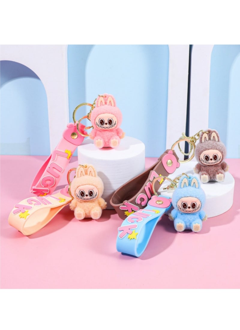 LABUBU Labubu Keychain for Women and Girls – Cute Mini Cartoon Monster Pendant, Creative Animal Keyring for Car Keys, Bags, Backpacks – Fun Gift for Friends, Kids, and Collectors  - Image 3