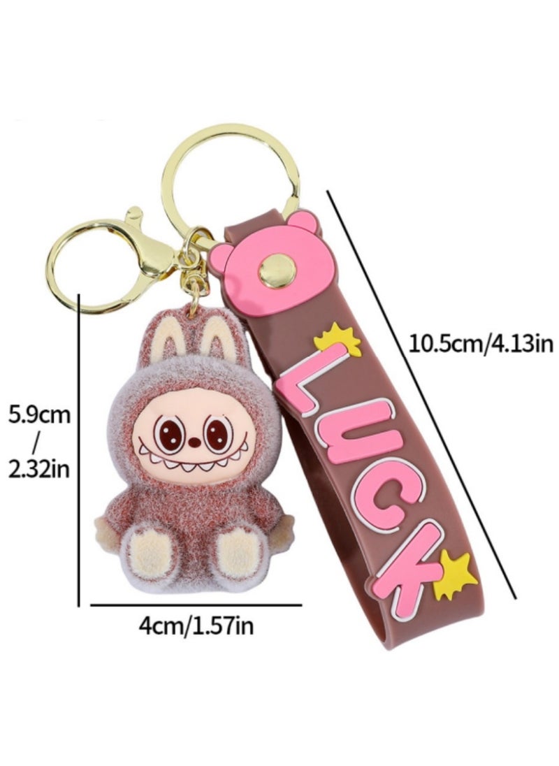 LABUBU Labubu Keychain for Women and Girls – Cute Mini Cartoon Monster Pendant, Creative Animal Keyring for Car Keys, Bags, Backpacks – Fun Gift for Friends, Kids, and Collectors  - Image 5