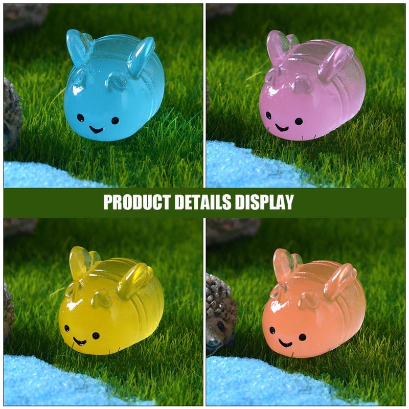 Glow In The Dark Mini Bee Resin Figurines 6pcs For Garden Patio Bonsai Decor - Image 4