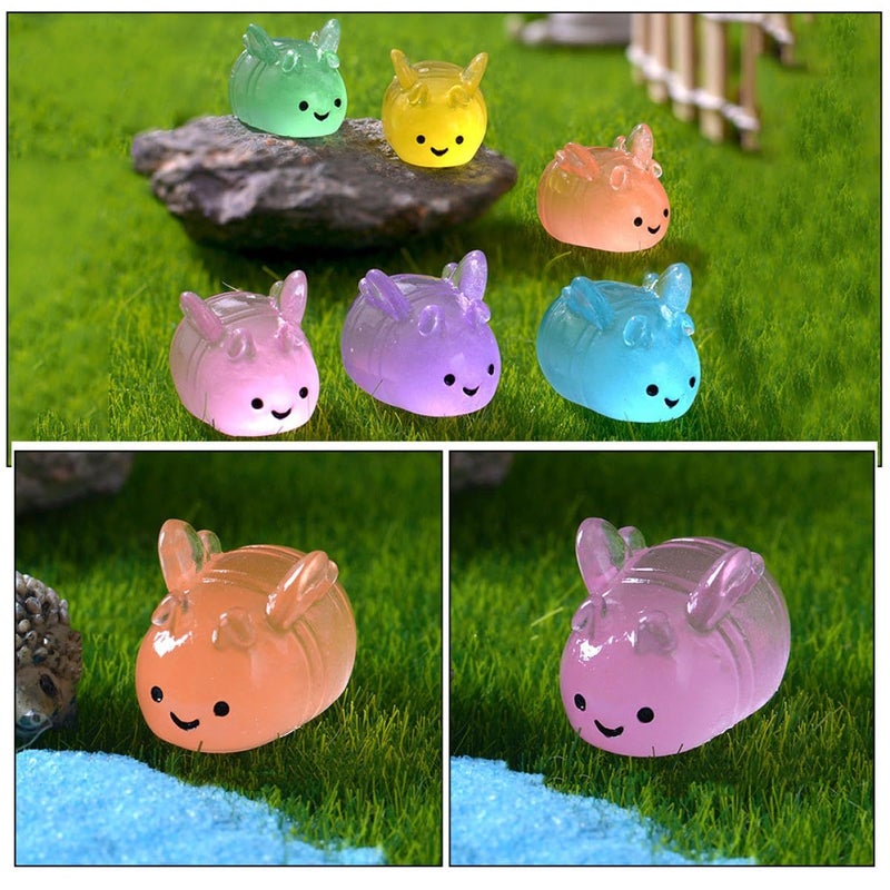 Glow In The Dark Mini Bee Resin Figurines 6pcs For Garden Patio Bonsai Decor - Image 3