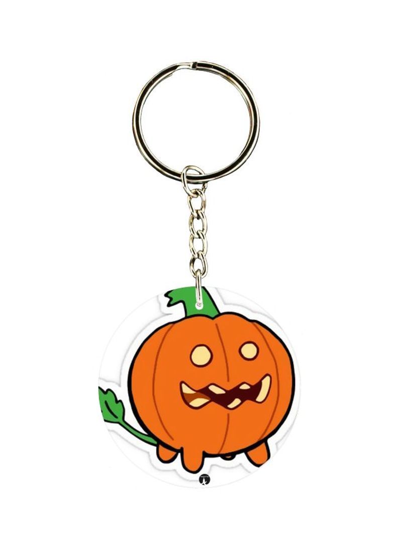Pumpkin Printed Dual Sided Keychain