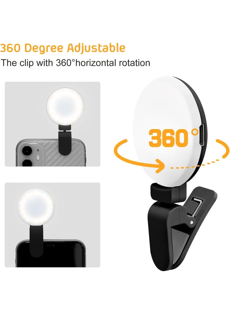 Clip-On Selfie Ring Light with 360° Rotation – 3 Brightness Levels for Phone, Tablet, Laptop – Ideal for TikTok, Vlogging, Video Calls & Makeup - Image 4