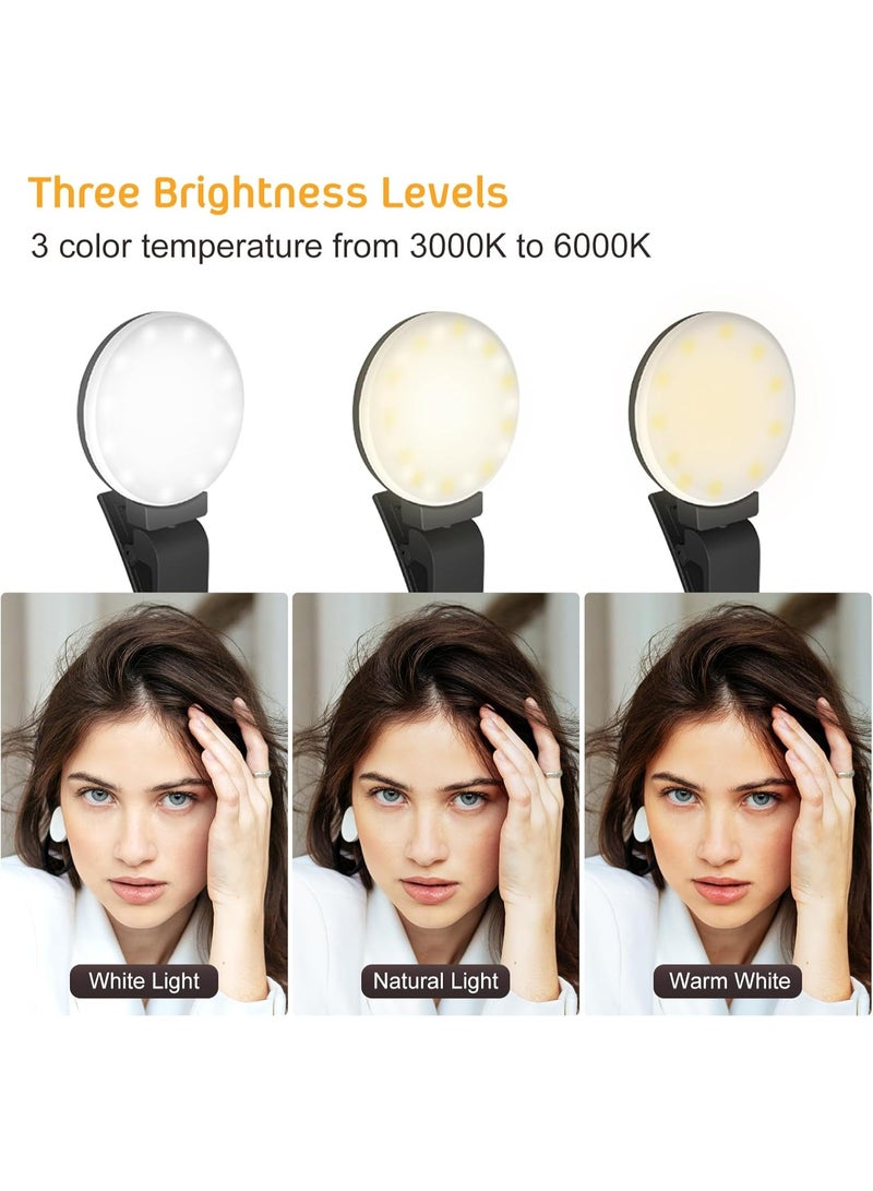 Clip-On Selfie Ring Light with 360° Rotation – 3 Brightness Levels for Phone, Tablet, Laptop – Ideal for TikTok, Vlogging, Video Calls & Makeup - Image 5