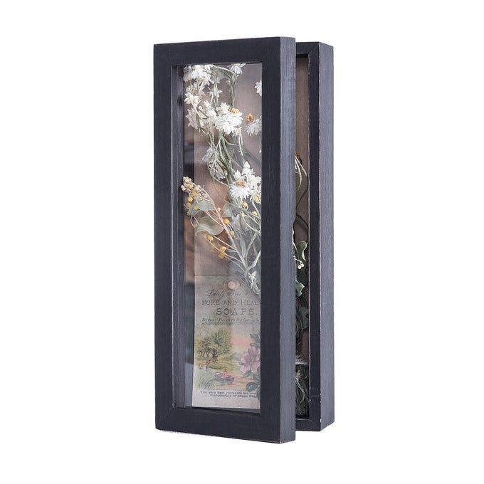 Shadow Box Frame 5x125 Shadow Box Pin Display Case Cabinet Picture Frame with Linen Back Memorabilia Awards Medals Bouquet Badge Wedding Memory Box for Keepsakes Black Small Narrow