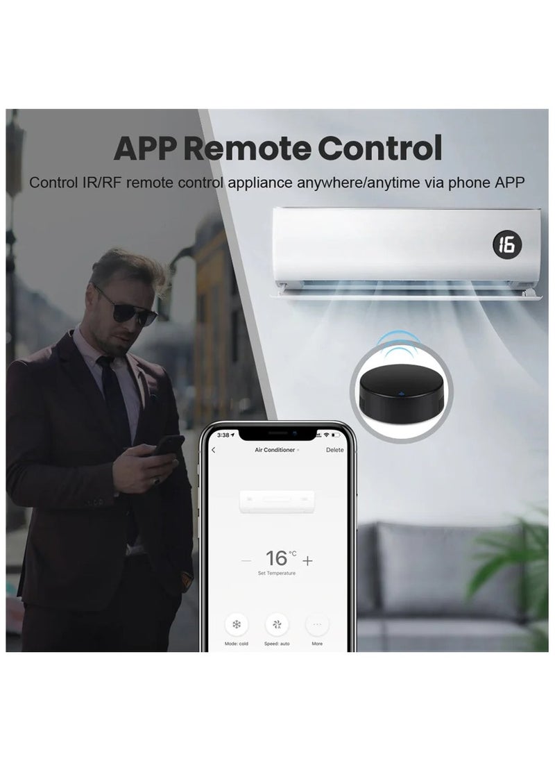 UanTii - UanTii Tuya Smart WiFi IR RF Universal Remote Controller for IR RF 433/315 Appliances Tuya/Smart Life App Control Works with Amazon Alexa/Google Home/Siri Voice Control - Image 1
