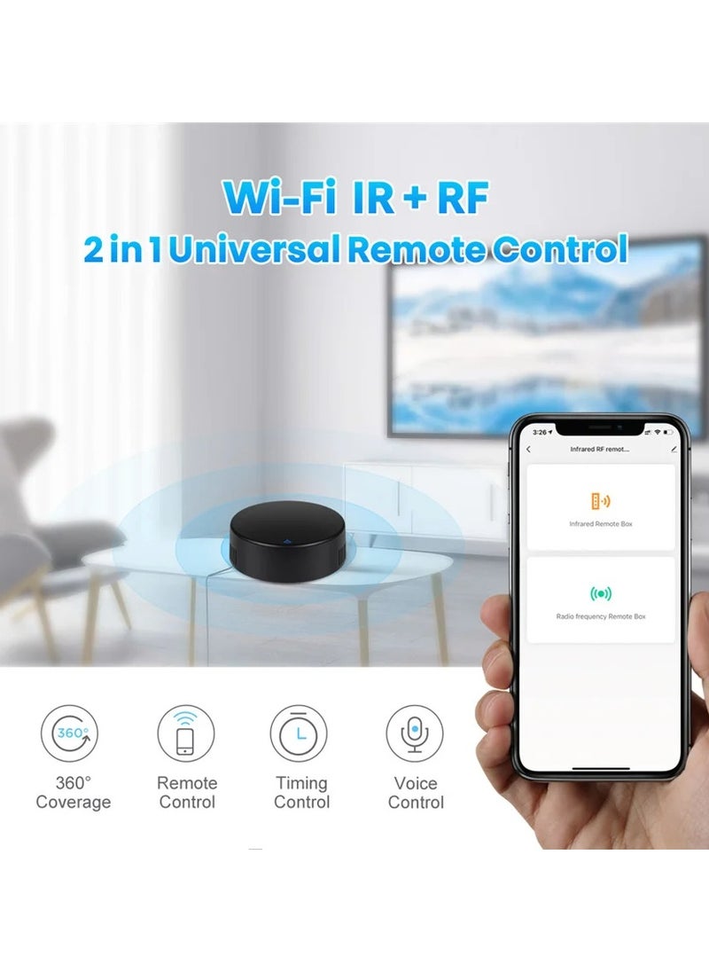 UanTii - UanTii Tuya Smart WiFi IR RF Universal Remote Controller for IR RF 433/315 Appliances Tuya/Smart Life App Control Works with Amazon Alexa/Google Home/Siri Voice Control - Image 1