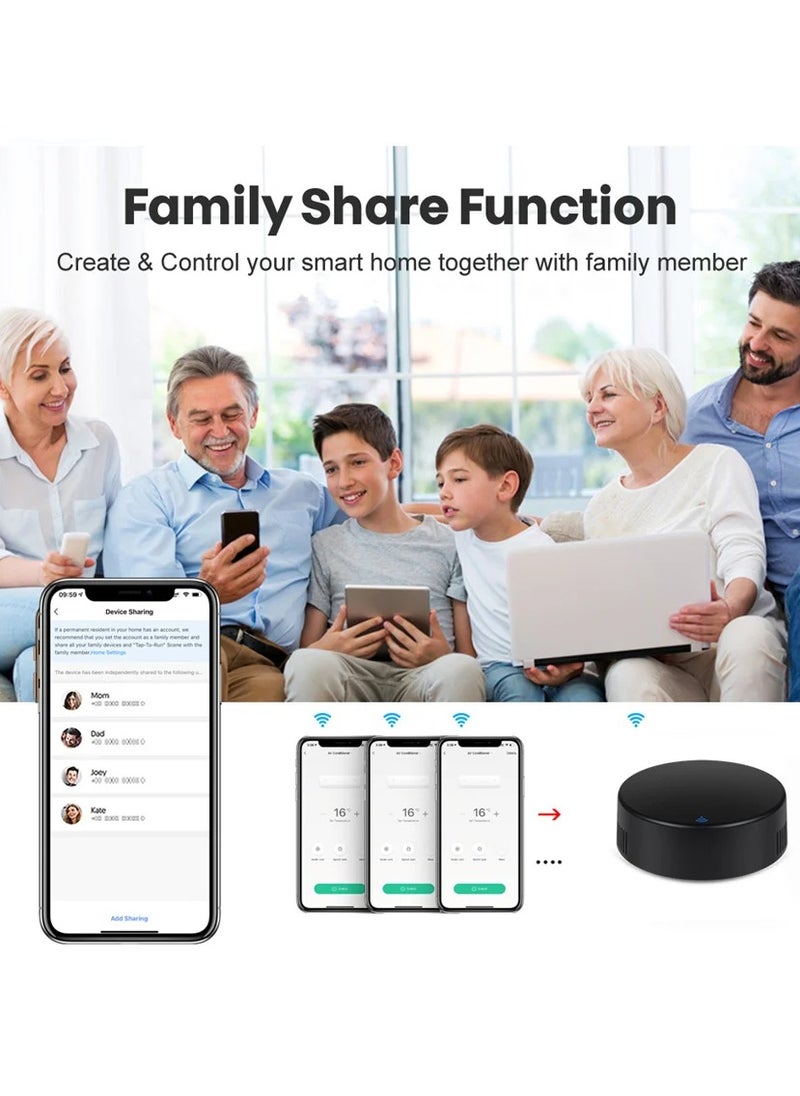 UanTii - UanTii Tuya Smart WiFi IR RF Universal Remote Controller for IR RF 433/315 Appliances Tuya/Smart Life App Control Works with Amazon Alexa/Google Home/Siri Voice Control - Image 1