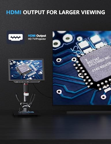 Dcorn 4K Digital Microscope - 2000X Magnification, 10" Coin Microscope with 52MP Camera Sensor, Perfect for Soldering, Electronics Repair,and Full Coin Observation, 64GB Included - Image 5