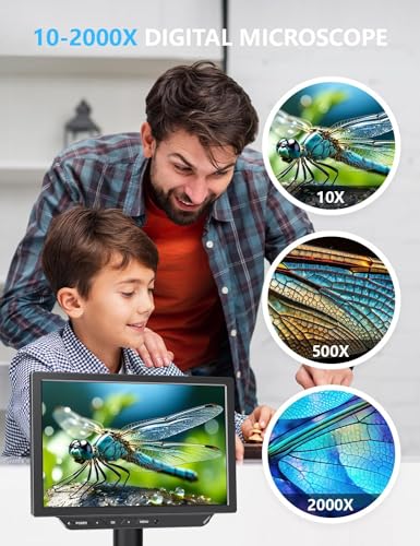 Dcorn 4K Digital Microscope - 2000X Magnification, 10" Coin Microscope with 52MP Camera Sensor, Perfect for Soldering, Electronics Repair,and Full Coin Observation, 64GB Included - Image 4