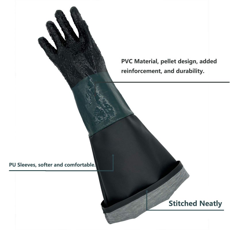 HOLDWIN Rubber Sandblaster Gloves for Abrasive Blasting be Used on Sandblast Cabinet Sand Blasting Gloves With Particle - Image 3