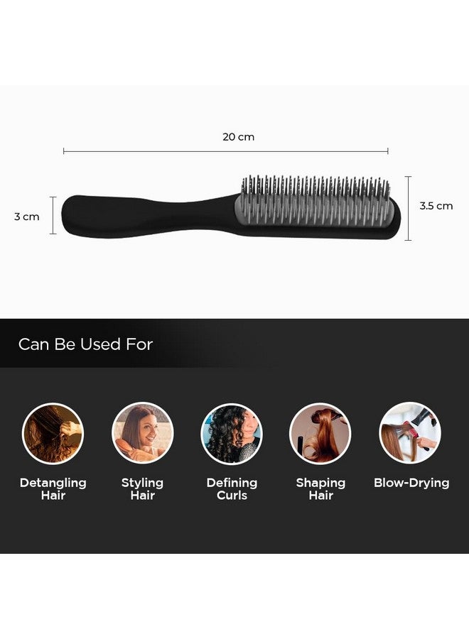 Homestic Hair Brush | Flexible Bristles Brush | Hair Brush With Paddle | Straightens & Detangles Hair Brush | Suitable For All Hair Types | Hair Brush Styling Hair | Small | Set Of 2 | Black & Purple - Image 3