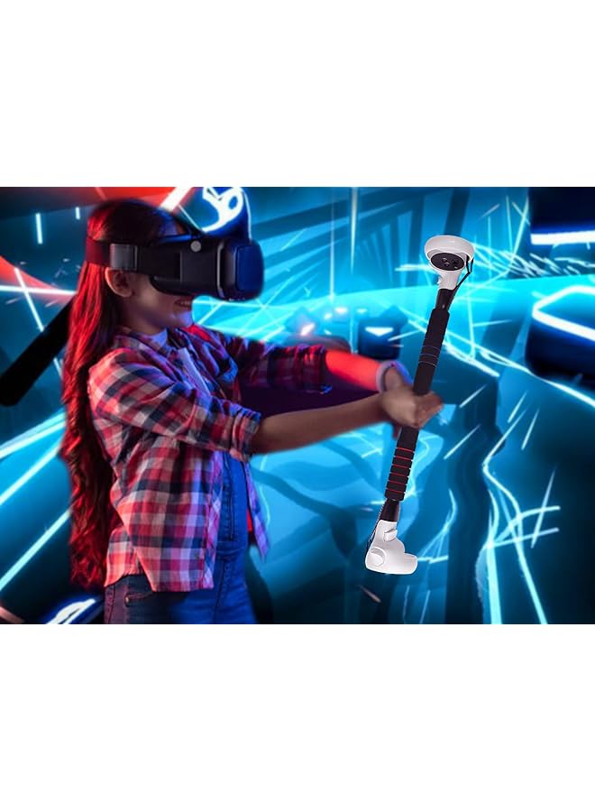 KASTWAVE Long Stick Extension Handle For Oculus Quest 1/ Quest 2/ Rift S Controller Strong Lightweight And Comfortable To Hold Stick Style Lightsaber Handle For Beat Saber Games  - Image 3