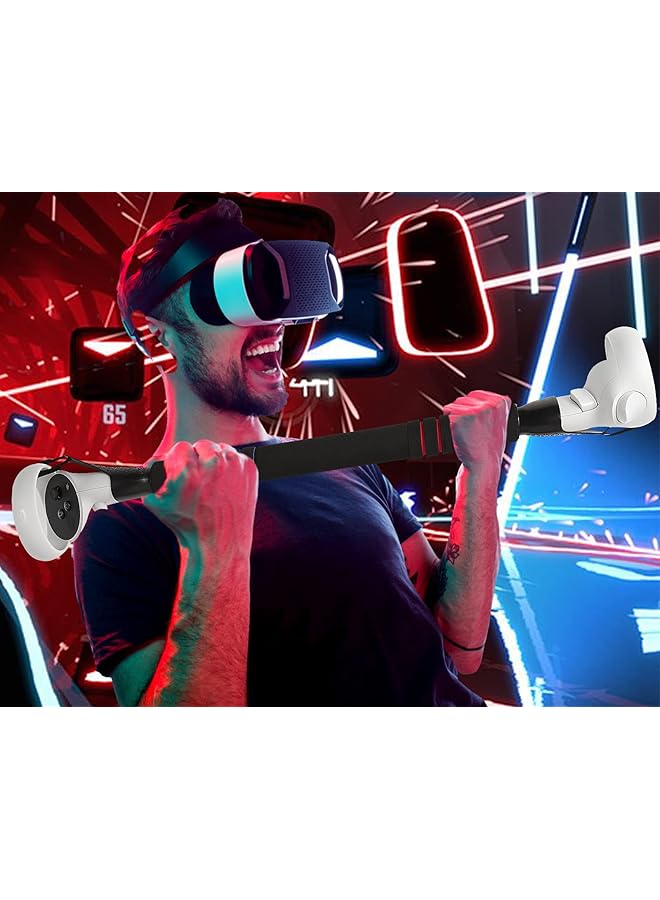 KASTWAVE Long Stick Extension Handle For Oculus Quest 1/ Quest 2/ Rift S Controller Strong Lightweight And Comfortable To Hold Stick Style Lightsaber Handle For Beat Saber Games  - Image 2