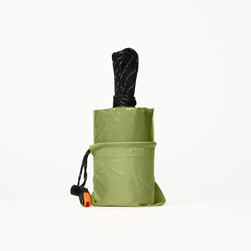 SURVIVE Survival Tent with Doors, 2 Person Mylar Emergency Camping Hiking Shelter for Survival Kits, All Weather Thermal Protection, Includes 22 ft of Paracord and Whistle (Green) - Image 3