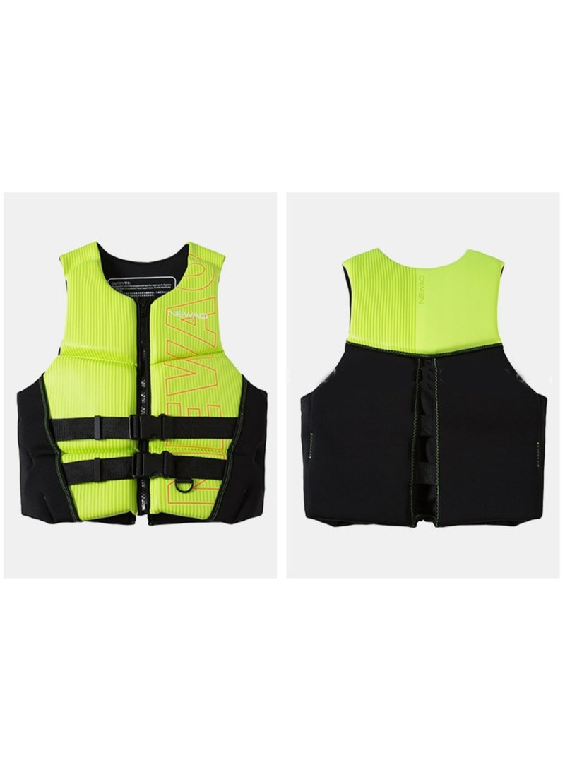 سترة سباحة - سترة نجاة من النيوبرين، سترة سباحة مساعدة على الطفو مع حزام أمان قابل للتعديل للغطس والسباحة والتجديف بالكاياك وسترة أمان للرياضات المائية - Image 2