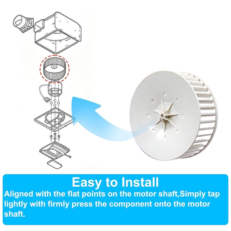 ANTDM 5901A000 Bathroom Fan Blower Wheel Assembly for Broan Nutone Fan Blower Wheel 8832 5900A000 NT5901A000 NT51919000 SNT51919000 SNT5901A000 JA2C0208-1 - Image 5