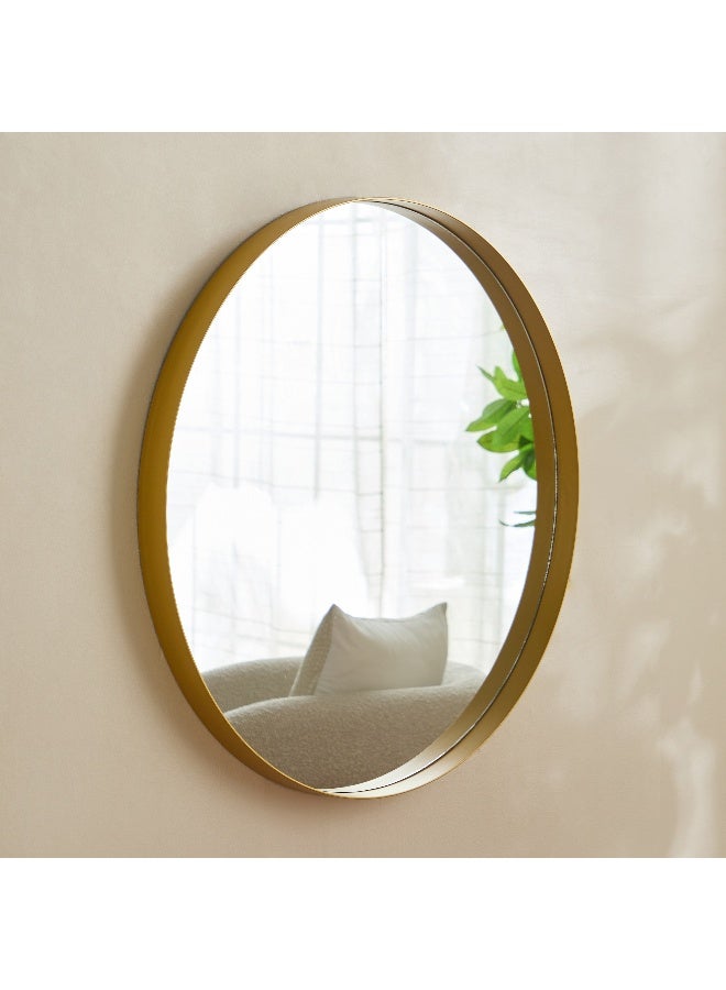 Home Box مرآة دائرية كلاسيكية باللون الذهبي - Image 1