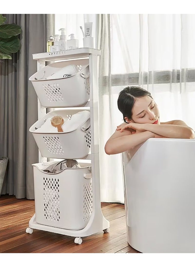 DubaiGallery 3 Tier Bathroom Basket Organize Cart - Image 4