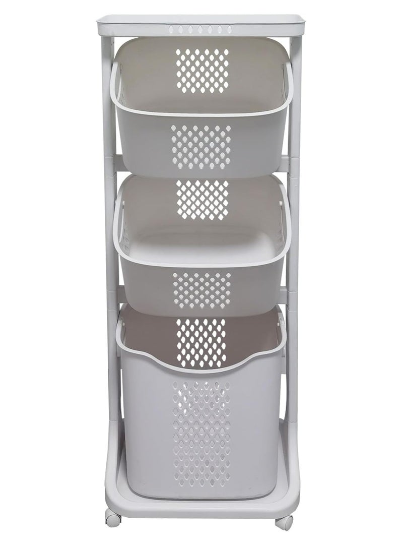 DubaiGallery 3 Tier Bathroom Basket Organize Cart - Image 2