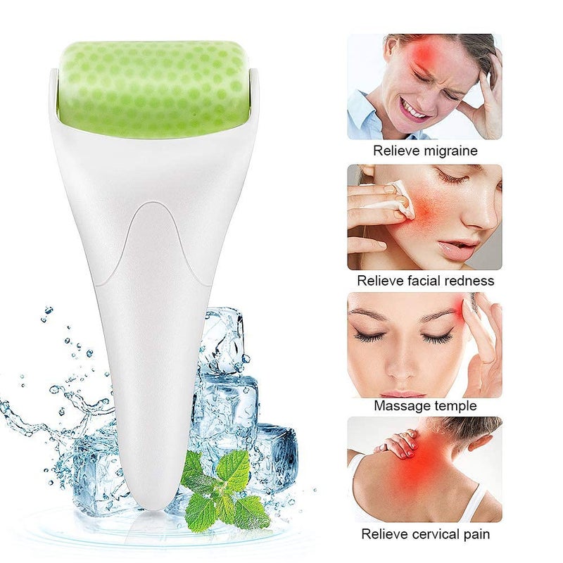 FLYWELL Ice Roller For Face Eye Puffiness Teenitor Massager With Anti Aging 100 Natural Stone Jade Roller Gua Sha Facial ToolsMulticolor - Image 2