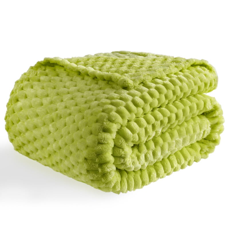 Bnuitland Fruit Green Flannel Throw Blanket 50X40 inches 300 GSM Fleece Cozy Warm Soft Lightweight Bed Sofa Blanket for Babys and Pets Suitable for All Seasons - Image 2
