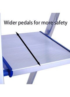 SUNRISE 7 Steps Ladder Aluminum Folding Step Stool With Anti Slip Sturdy And Wide Pedal Light Weight Portable Multi Use Stepladder For Home And Kitchen Use Space Saving  - Image 3