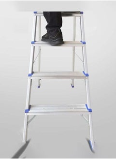 SUNRISE 7 Steps Ladder Aluminum Folding Step Stool With Anti Slip Sturdy And Wide Pedal Light Weight Portable Multi Use Stepladder For Home And Kitchen Use Space Saving  - Image 2