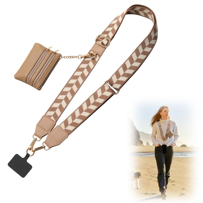 CUEDM Cell Phone Lanyard Crossbody,Adjustable Cell Phone Strap with Detachable Wristlet for Hands-Free Occasions,Clip and Go Strap for Phone with Wallet Crossbody - Image 1