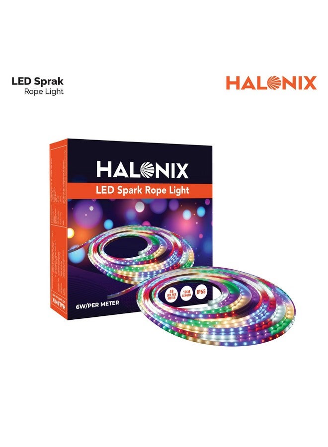 Halonix ضوء حبل ملون 10 متر 11 واط من هالونيكس مع 8 أوضاع إضاءة | معتمد IP65، معتمد من BIS | ضوء خيالي، ضوء خيط، ضوء زخرفي | توصيل مباشر | عبوة من 3 (10 متر، متعدد الألوان) - Image 3