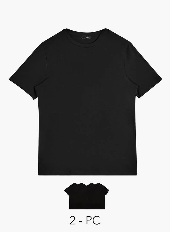 سبلاش فيڤ Men Crew Neck Short Sleeves T-shirt - Set of 2