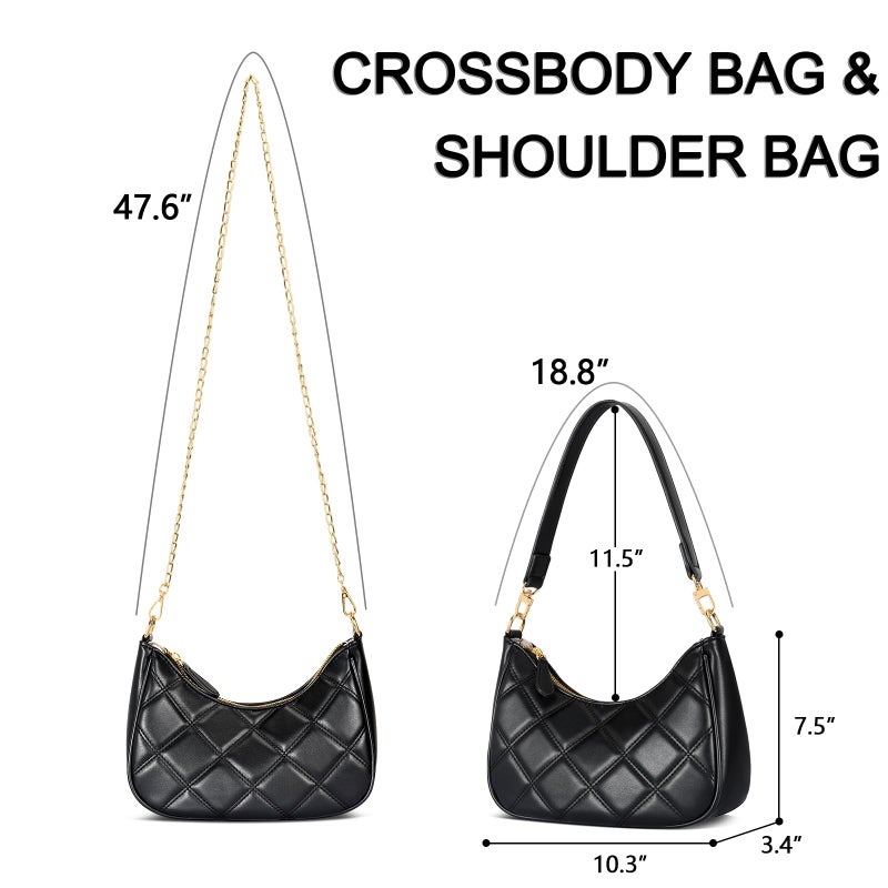 KKXIU Shoulder Bag for Women Cute Quilted Hobo Purses and Handbags Retro Clutch Underarm Purse - Image 5