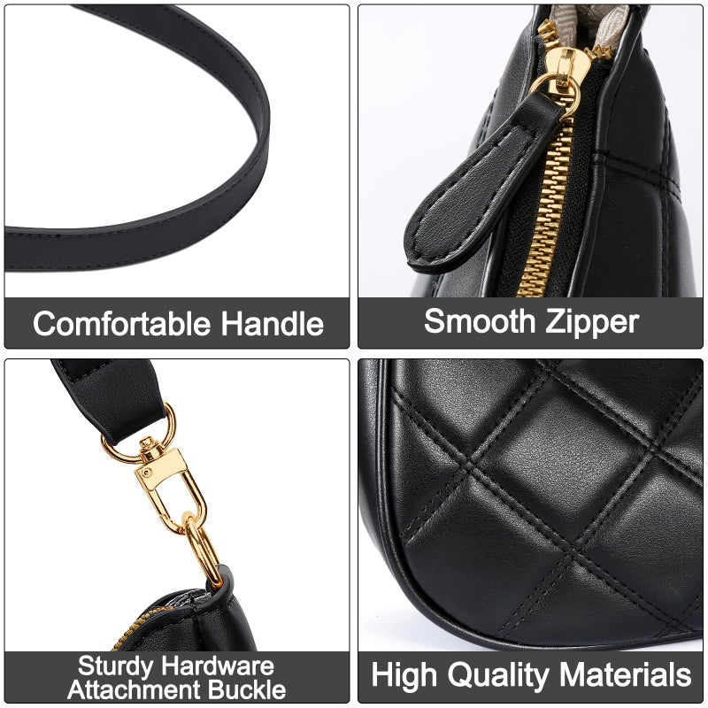 KKXIU Shoulder Bag for Women Cute Quilted Hobo Purses and Handbags Retro Clutch Underarm Purse - Image 4