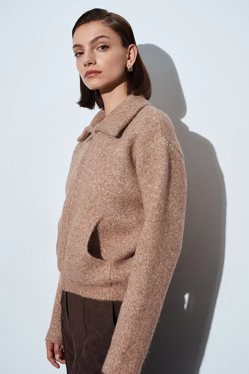 Dilvin Camel Brown DILVIN Women’s Wool-blend Cardigan for Women | Best Price UAE