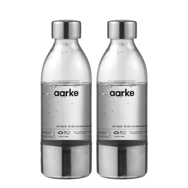 aarke Extra PET Stainless Steel Reusable Bottle for Carbonator l ll and 3 BPAFree and NonToxic 450ml 2Pack