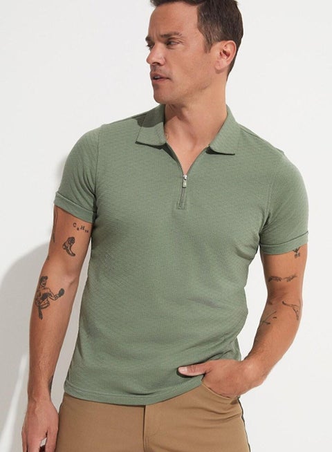 تيشيرت بولو بسحاب نصفي