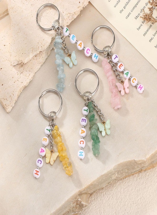 AULSIEY Teacher Keychain Appreciation Gifts Bulk, Thank You Teachers Keychain Gift, Daycare Preschool Kindergarten Teachers Gift, Christmas Teacher Valentine's Day Gifts for Women -Citrine - Image 4