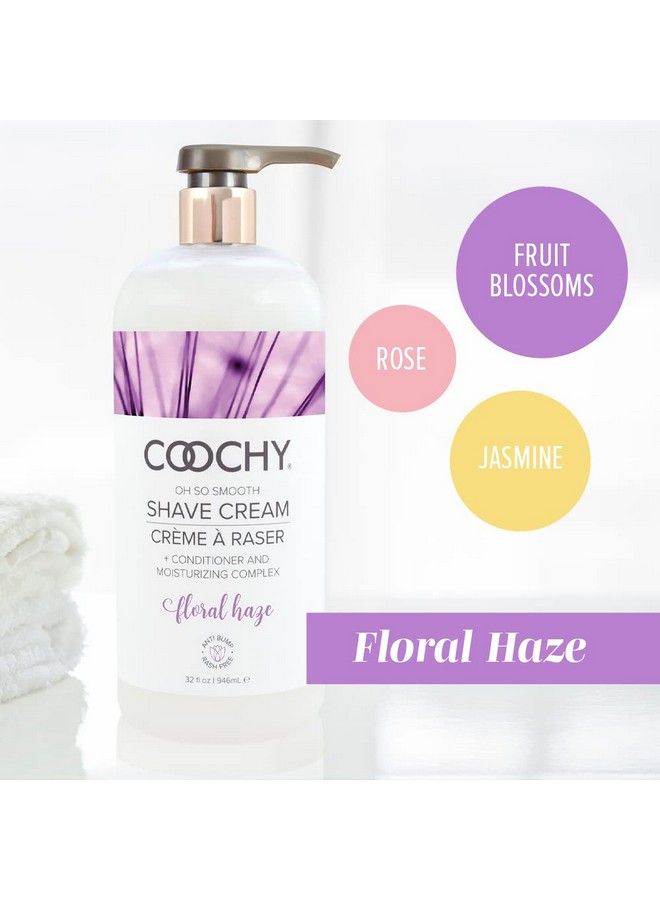 coochy Rashfree Shave Cream Conditioner & Moisturizing Complex Ideal For Sensitive Skin Antibump Made Wjojoba Oil Safe To Use On Body & Face Floral Haze 32Floz 946Ml - Image 4
