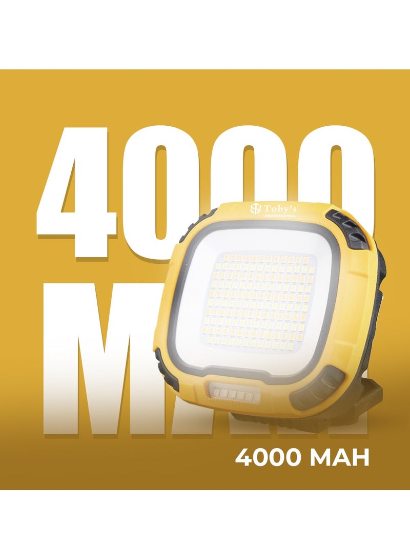 Toby's Toby’s CPL-T31 LED Floodlight–4000mAh Rechargeable Light Multi-Color Output SOS Mode Powerful Brightness Ideal for Outdoor Work Emergency Use - Image 4