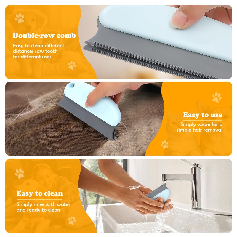 Pet Hair Removal Tool: 3 Pack Cat Dog Hair Removal, Reusable Lint Shaver Cleaner Portable Fur Remover Tool Carpet Scraper, Washable Lint Roller, Brush for Clothes, Car Mats, Couch, Pet Bed, Furniture - Image 3