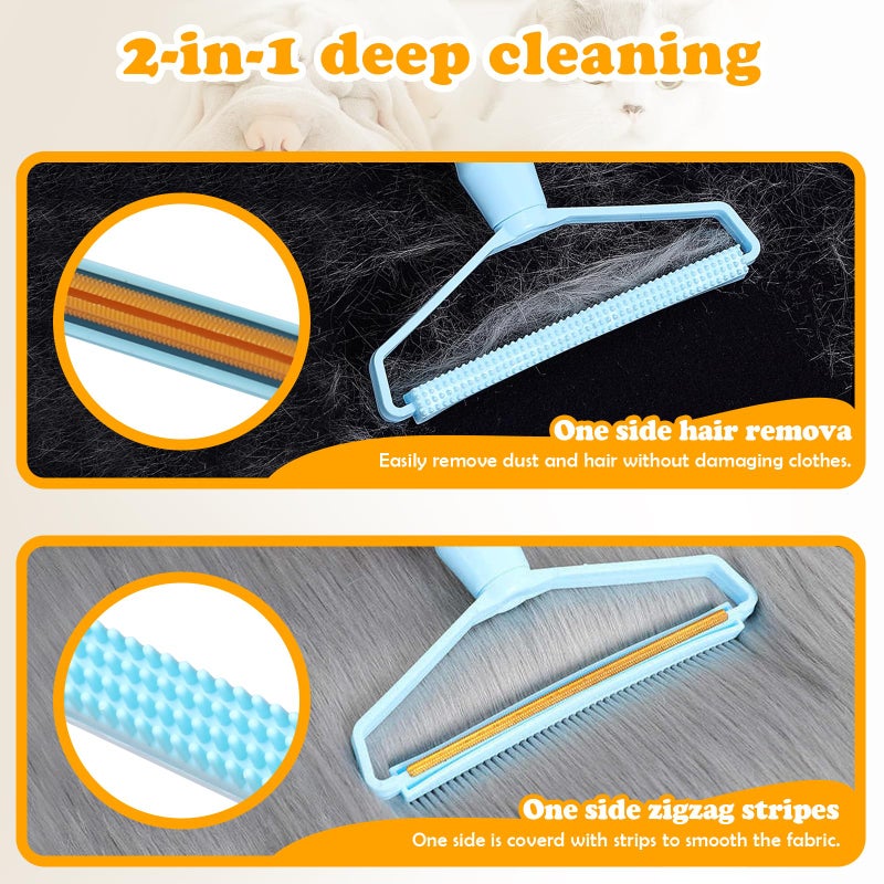 Pet Hair Removal Tool: 3 Pack Cat Dog Hair Removal, Reusable Lint Shaver Cleaner Portable Fur Remover Tool Carpet Scraper, Washable Lint Roller, Brush for Clothes, Car Mats, Couch, Pet Bed, Furniture - Image 4