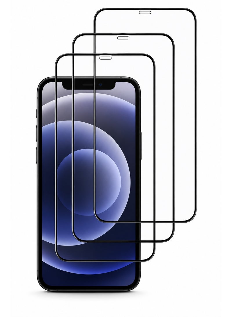 باندا شاشة حماية زجاجية فاخرة لهاتف آيفون 13 برو ماكس (iPhone 13 Pro Max) بتغطية كاملة وإطار أسود - Image 1