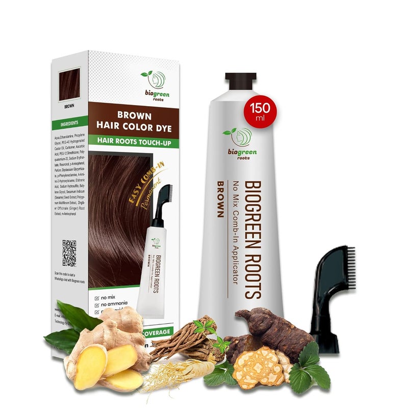 AmmoniaFree Herbal Hair Shampoo  Effectively Covers Gray Hair for Men and Women  Natural Color and Herbal Nourishment  No Stain on Skin  Brown 150 ml
